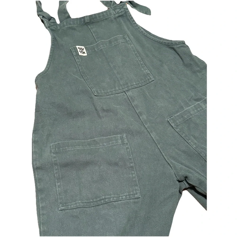 Lucy and Yak Jumpsuit Overalls Women's Size XS 30 Green Inseam 28 Square Pockets